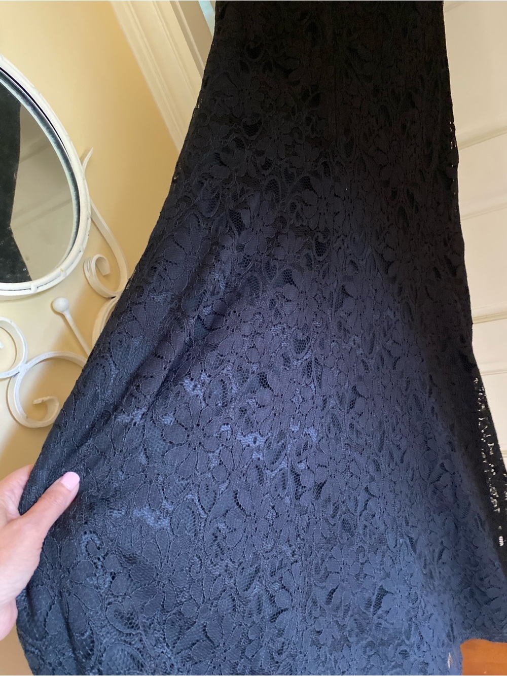 Vintage Laura Ashley Black All Over Lace V-Neck Maxi Slip Dress Made in the UK 4 - Picture 2 of 10